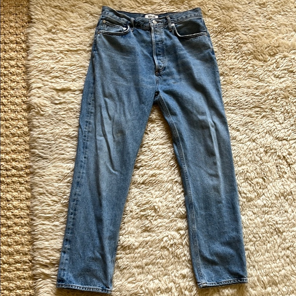 Agolde Blue Boot Cut Jeans with Classic Style